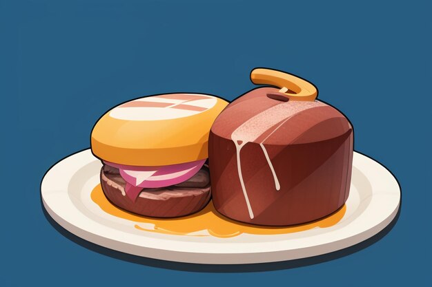 Carne de res comida occidental icono de interfaz de usuario diseño de accesorios de juego estilo de bistec gourmet elemento de representación de dibujos animados 3D c4d