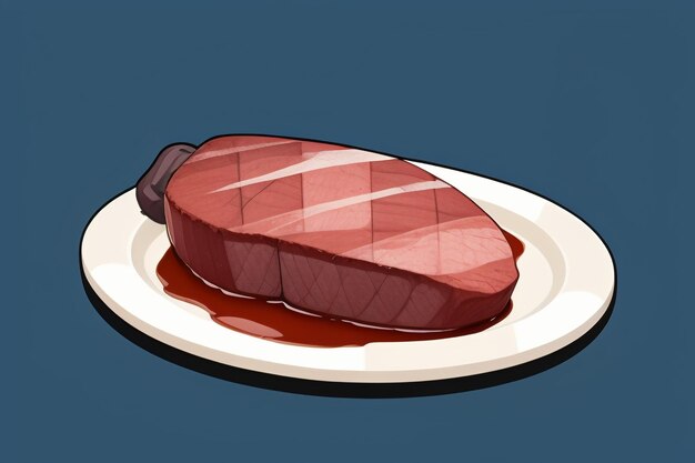 Carne de res comida occidental icono de interfaz de usuario diseño de accesorios de juego estilo de bistec gourmet elemento de representación de dibujos animados 3D c4d