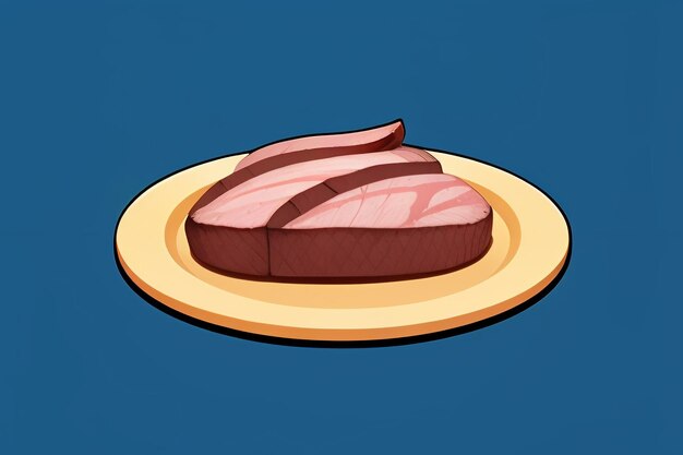 Foto carne de res comida occidental icono de interfaz de usuario diseño de accesorios de juego estilo de bistec gourmet elemento de representación de dibujos animados 3d c4d