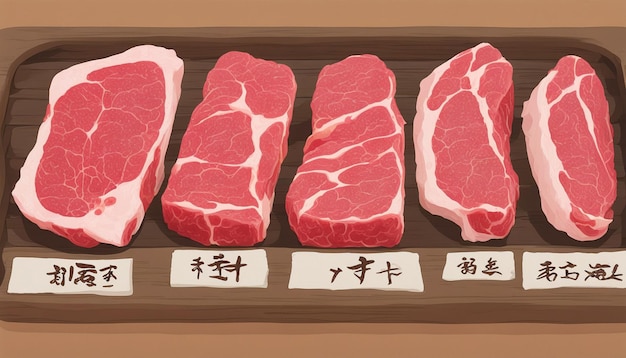 Carne de res japonesa fresca