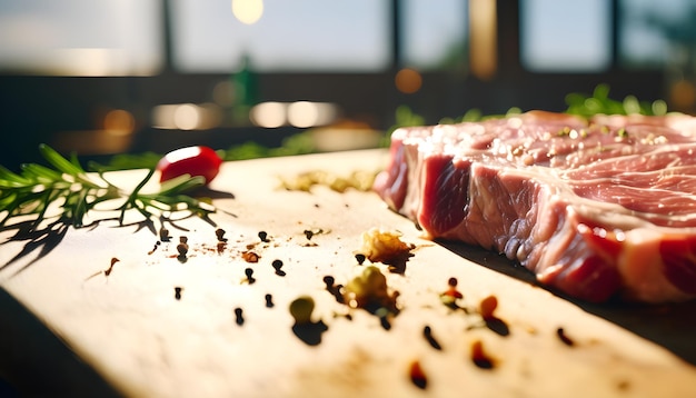 Foto carne de res en la mesa