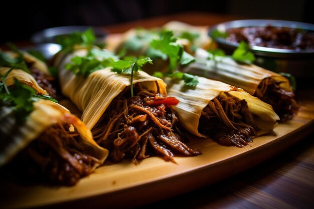 Carne de res picante Barbacoa Tamales