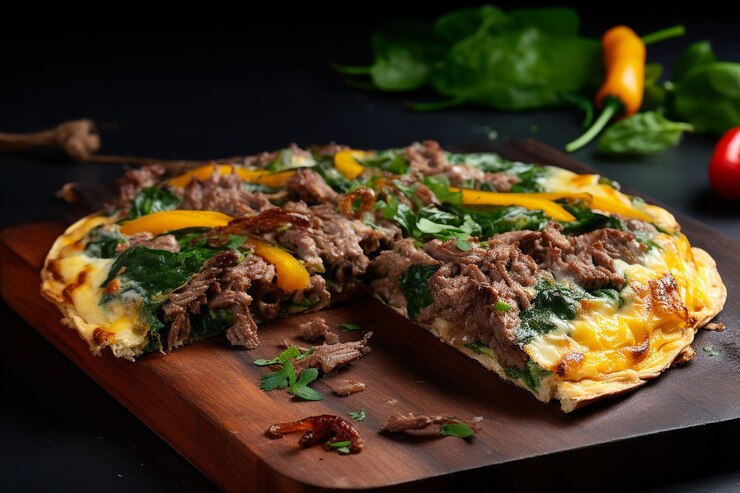 Foto carne de res de shawarma y espinaca frita