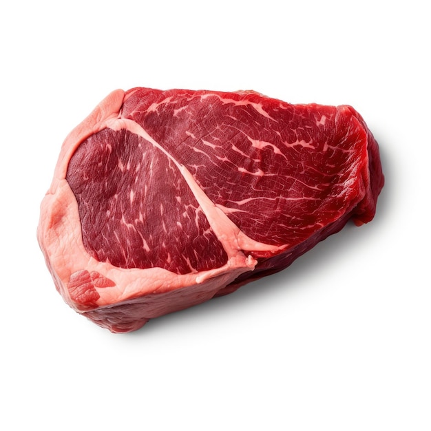 carne de res sobre fondo blanco
