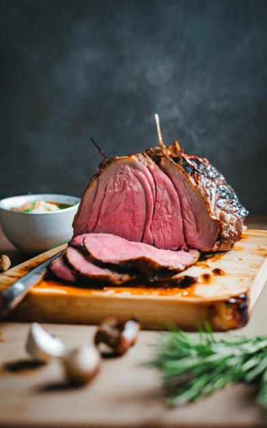 carne con salsa de arándano y hierbas