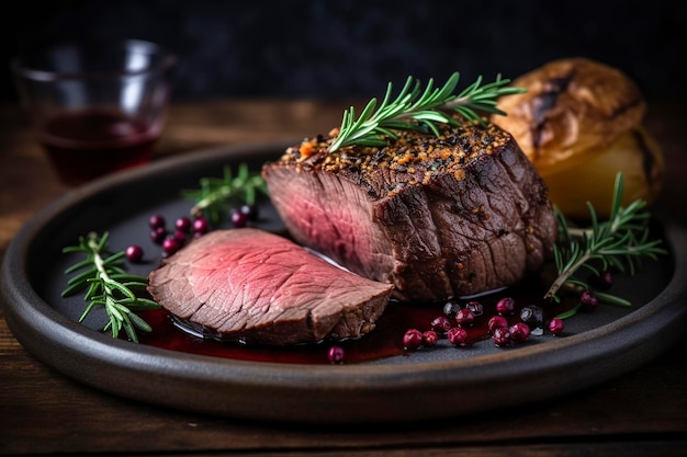 Carne de solomillo de ternera asada IA generativa