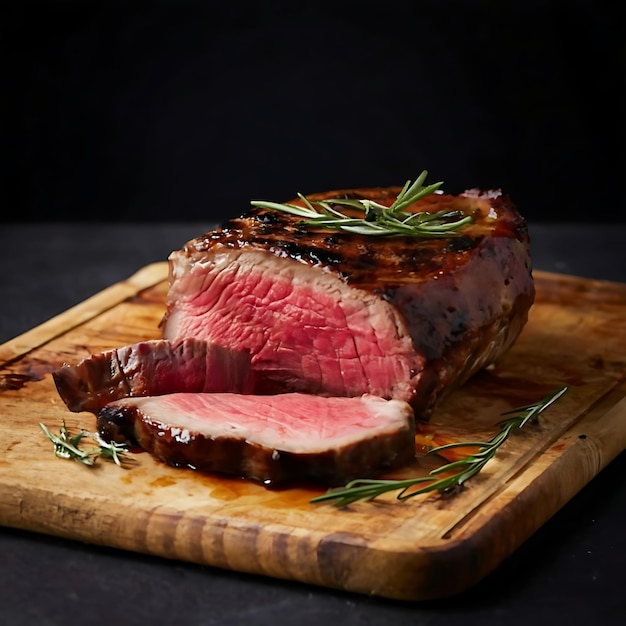 Carne wagyu bistec bien cocido Fotografía de comida asada