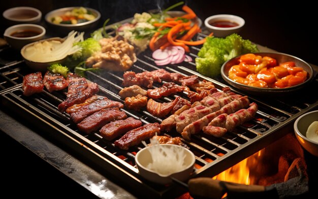 Carnes BBQ coreanas chisporroteantes