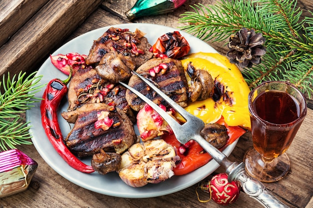 Carnes a la brasa navideñas