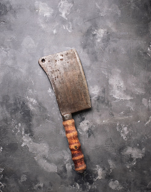 Foto carnicero vintage cleaver para carne.