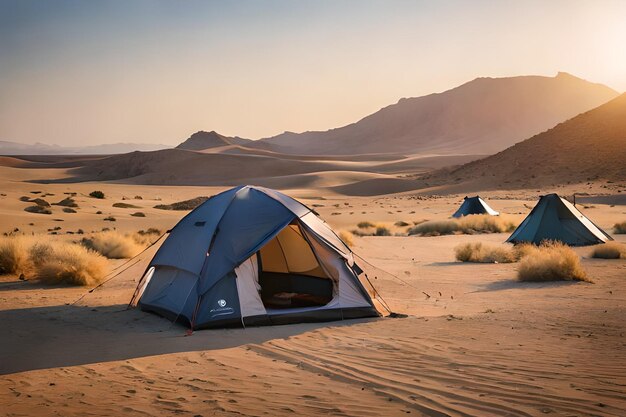 Una carpa en el desierto