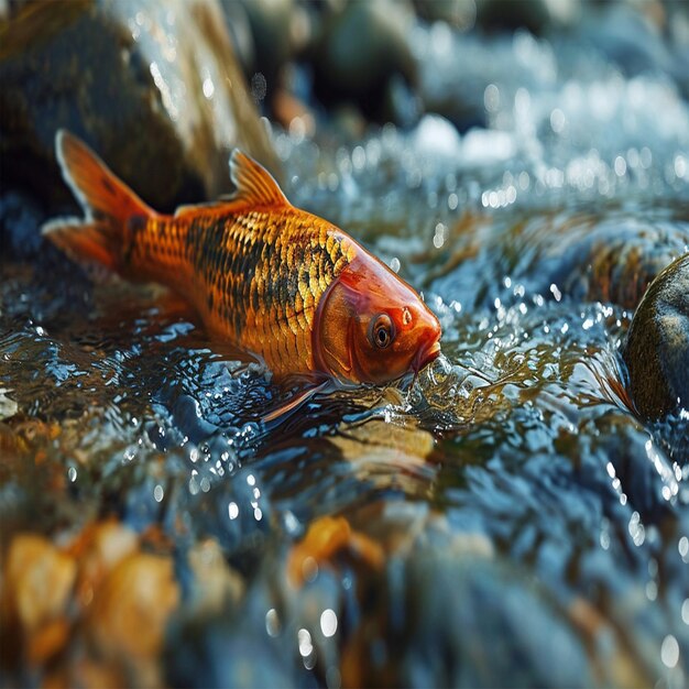 carpa koi em águas claras