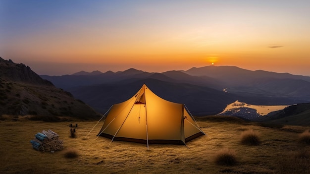 carpas de camping HD 8K fondo de pantalla Stock Photographic Image