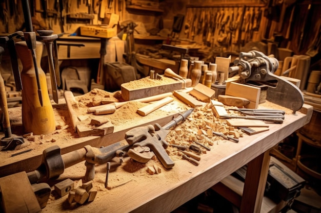 Foto carpentry tools generative ai
