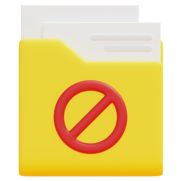 carpeta 3d render icono ilustración