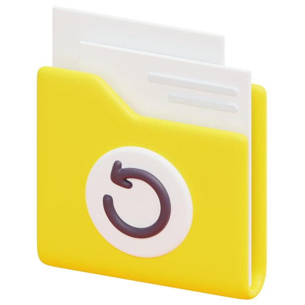 carpeta 3d render icono ilustración