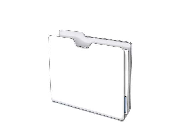 Carpeta abierta en blanco
