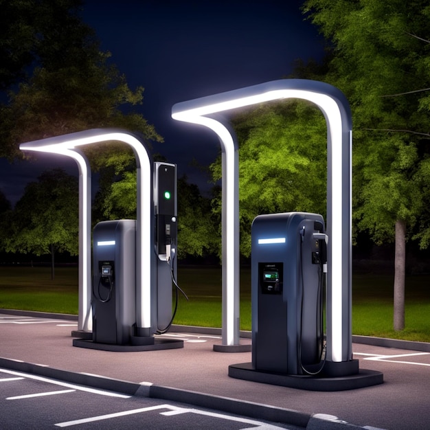 Carregadores rápidos modernos de veículos elétricos para carregar carros