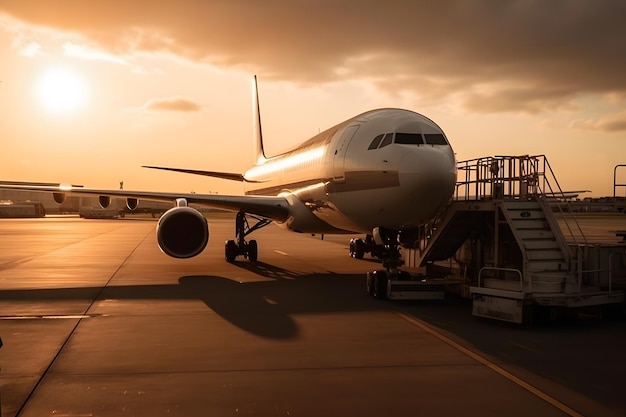 Carregamento de carga fora da rede neural do avião de carga gerada por ai