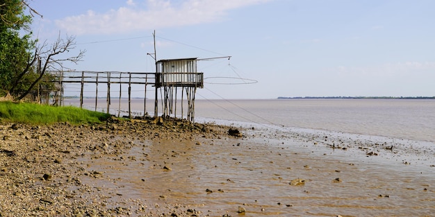 Carrelet an der Mündung der Gironde in Saint-Palais-sur-Mer