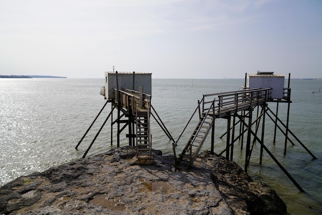 Carrelet no estuário do garonne em SaintPalaissurMer frança