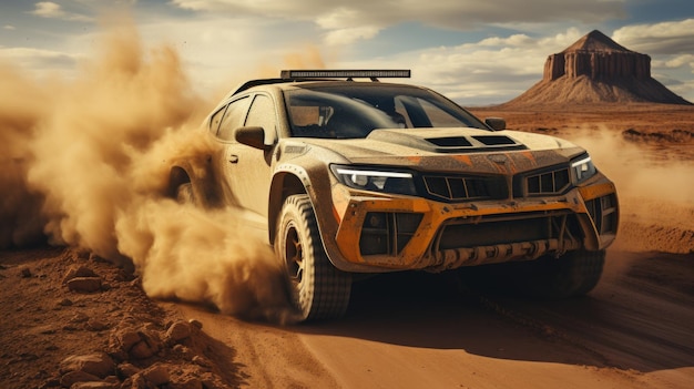 Carrera en el desierto de arena competición de carreras desafío desierto