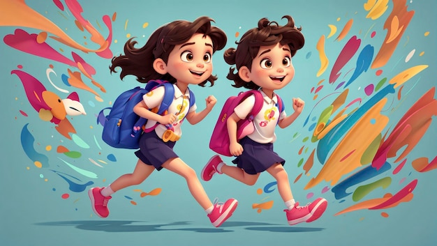 carrera escolar alegre