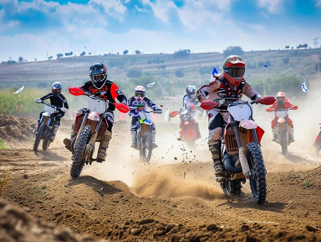 Foto carrera de motocross