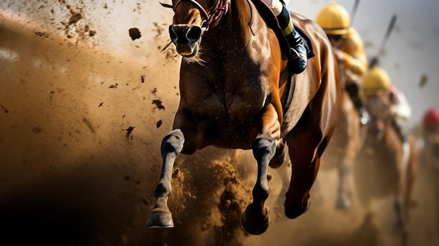 Foto las carreras de caballos son esencia.