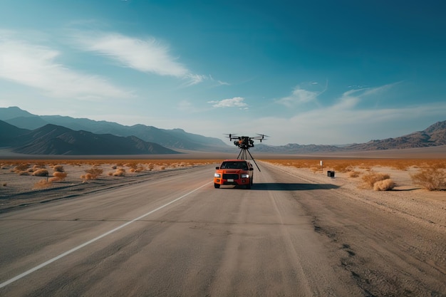 Carreras de vehículos autónomos y drones en carreteras desiertas creadas con IA generativa
