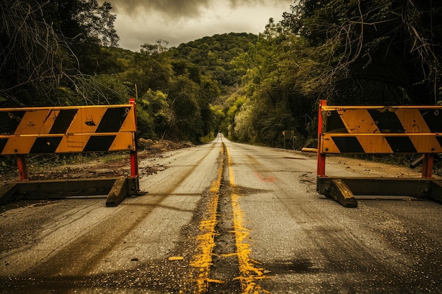 carretera cerrada advertencia para los conductores