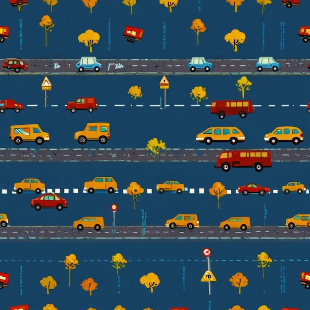 Carretera de la ciudad con cruces de semáforos Paisaje urbano con calles urbanas vacías