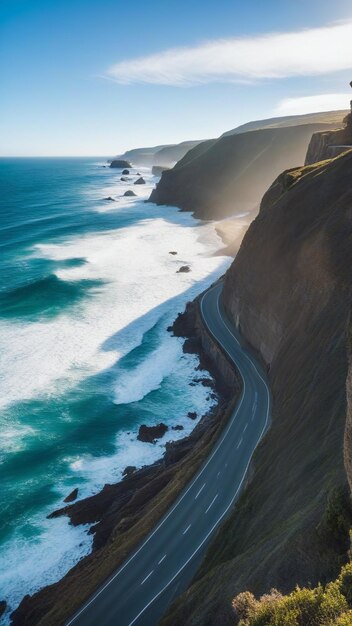 Foto carretera costera vista