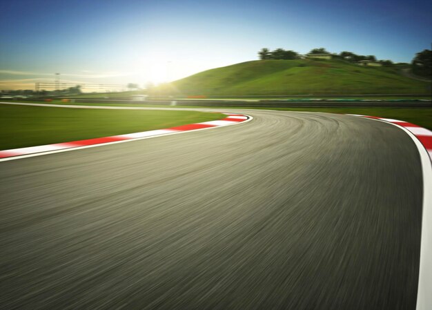 Foto carretera de desenfoque de movimiento del circuito