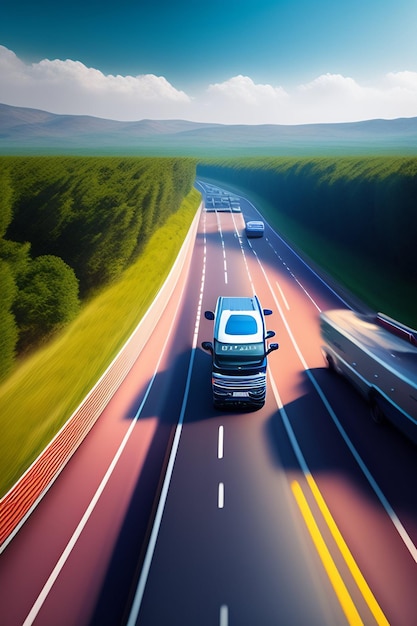 Foto carretera generada por la autopista ai