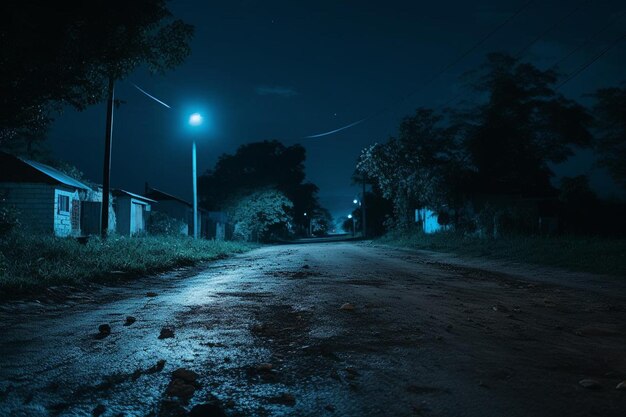 Carretera iluminada por la noche