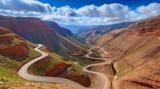 La carretera más increíble de todo Marruecos IA generativa hermosa ubicación