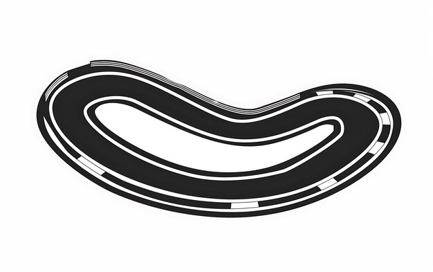 Foto una carretera negra y blanca con una curva que dice una curva