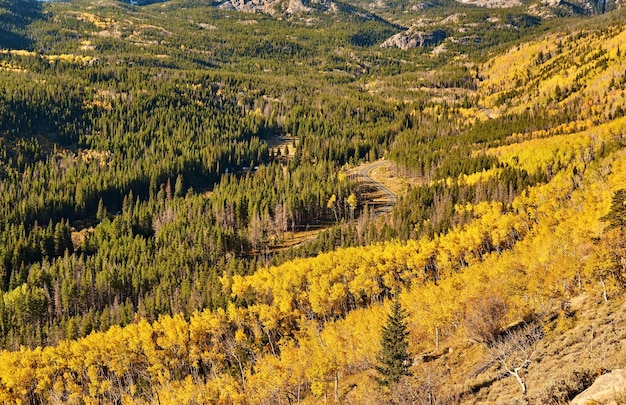 Carretera en otoño en Colorado USA