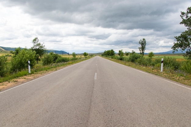 Carretera y paisaje y vista de la carretera en Georgia, foto de viaje