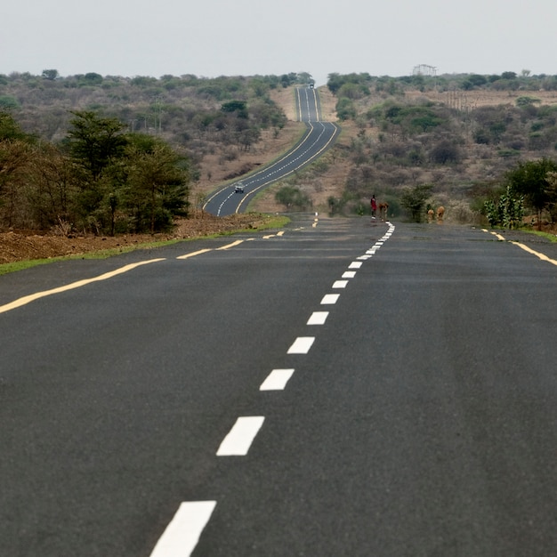 Carretera vacía, Tanzania, África