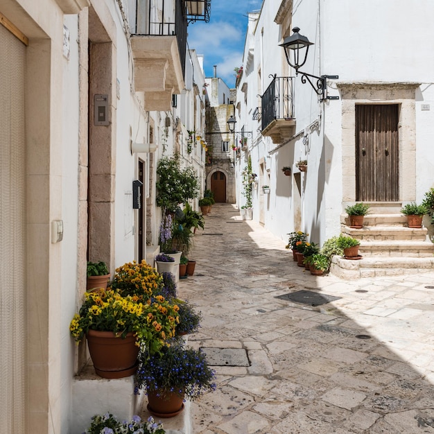 Carreteras de locorotondo entre casas blancas y arquitectura de ensueño Puglia para amar Italia