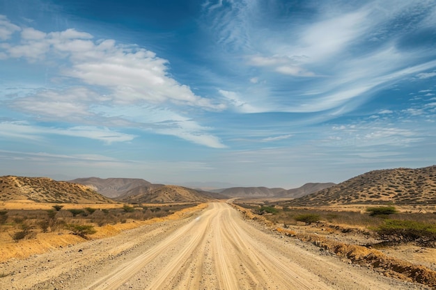 Foto carreteras en el medio del desierto de guajira