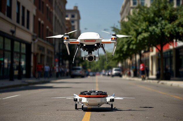 Foto carreteras patrulladas por drones de respuesta a emergencias