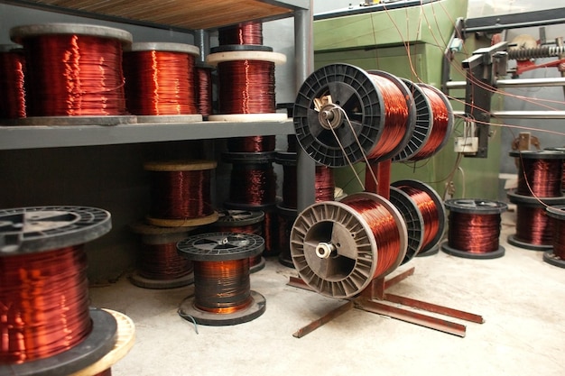 Carretes de cobre producción de cable de cobre planta de reparación de motores eléctricos