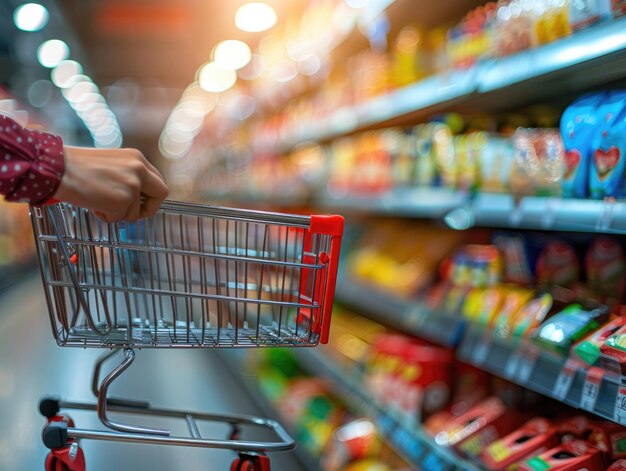 Carretes de compras en supermercados de frutas y verduras