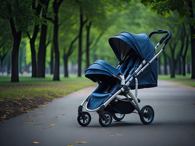 Carrinho de bebê em um parque ai generative