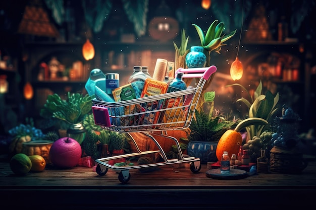 Foto carrinho de compras 3d