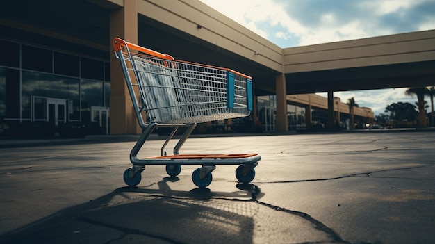 Carrinho de compras no estacionamento gerado por IA Imagem