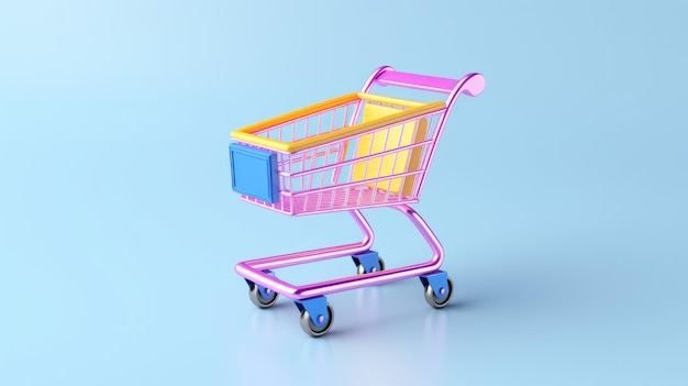 carrito de compras 3d representación 3d